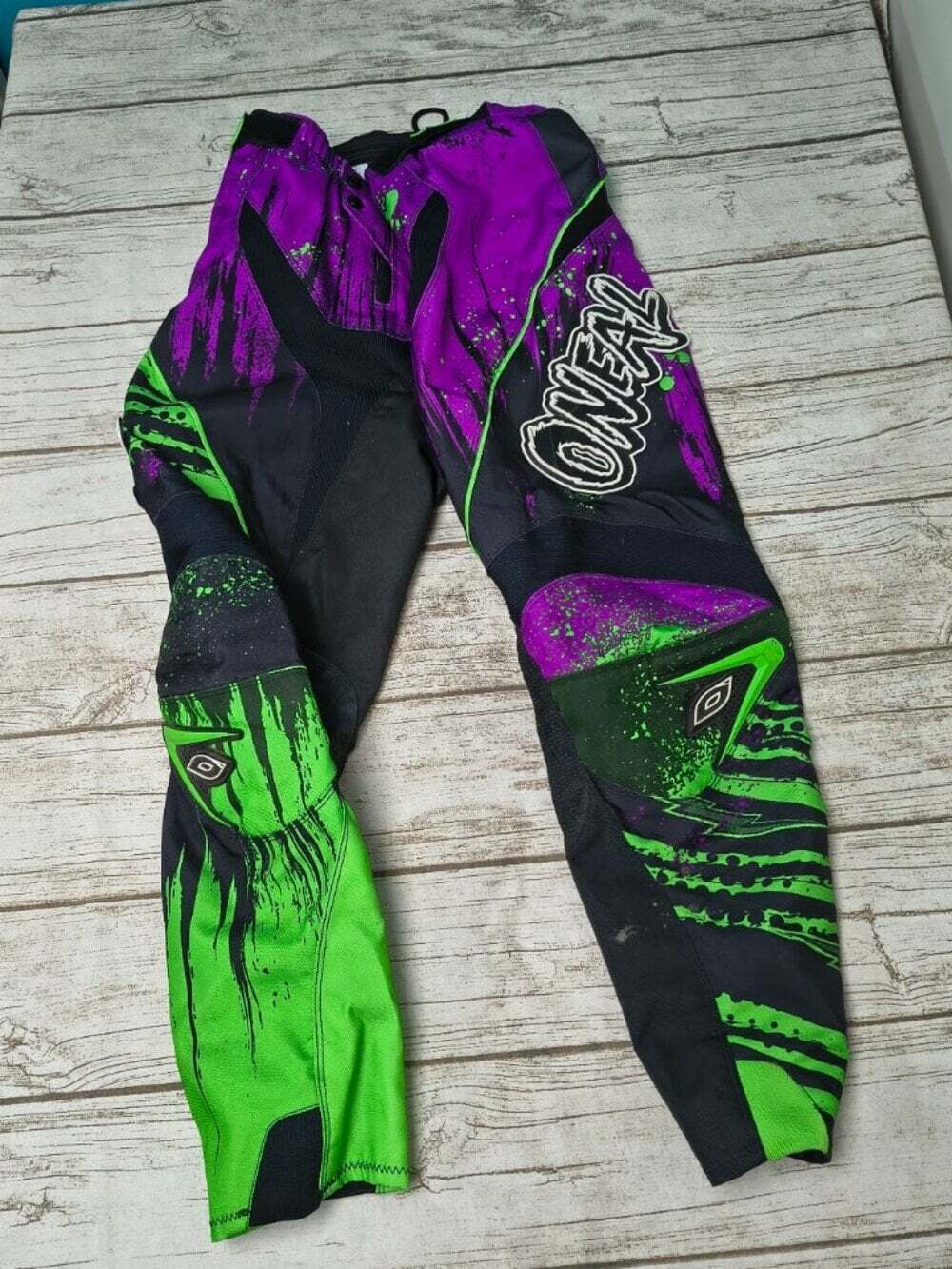 O'Neal Mayhem Motocross Pants Adult Size 32 Purple Green Graphic Dirt Bike